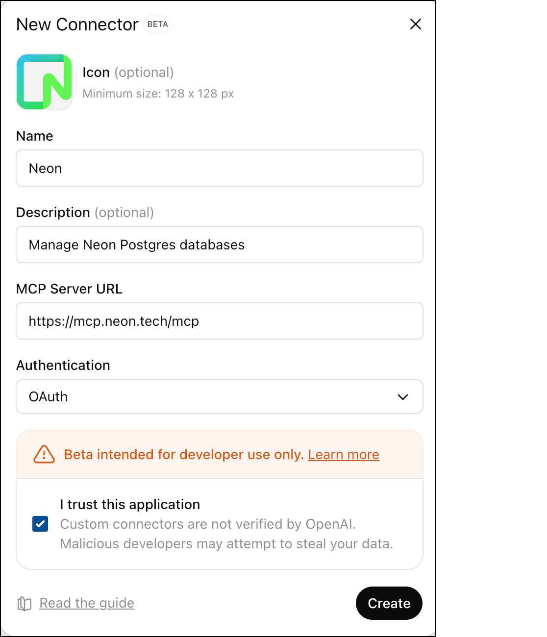 ChatGPT connector configuration